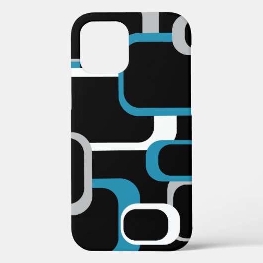 Retro blauw grijs wit vierkantjes patroon Case-Mate iPhone case (Achterkant)