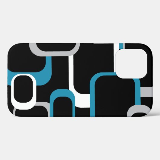 Retro blauw grijs wit vierkantjes patroon Case-Mate iPhone case (Achterkant (horizontaal))