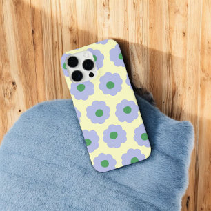 Retro Blauw Groen Bloemen Whimsical Preppy Hippie iPhone 16 Pro Max Hoesje
