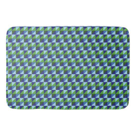 Retro Blauw & Groen Geometrisch Driehoek Abstract Badmat