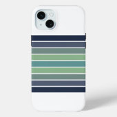 Retro blauw & groen surfboard gestreept Case-Mate iPhone case (Achterkant)
