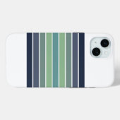 Retro blauw & groen surfboard gestreept Case-Mate iPhone case (Achterkant (horizontaal))