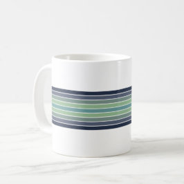 Retro blauw & groen surfboard gestreept koffiemok