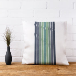 Retro blauw & groen surfboard gestreept kussen