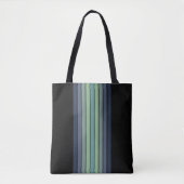 Retro blauw & groen surfboard gestreept tote bag (Voorkant)