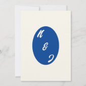 Retro Blauw Helder Funky Bold Moderne Unieke Bruil Save The Date (Achterkant)