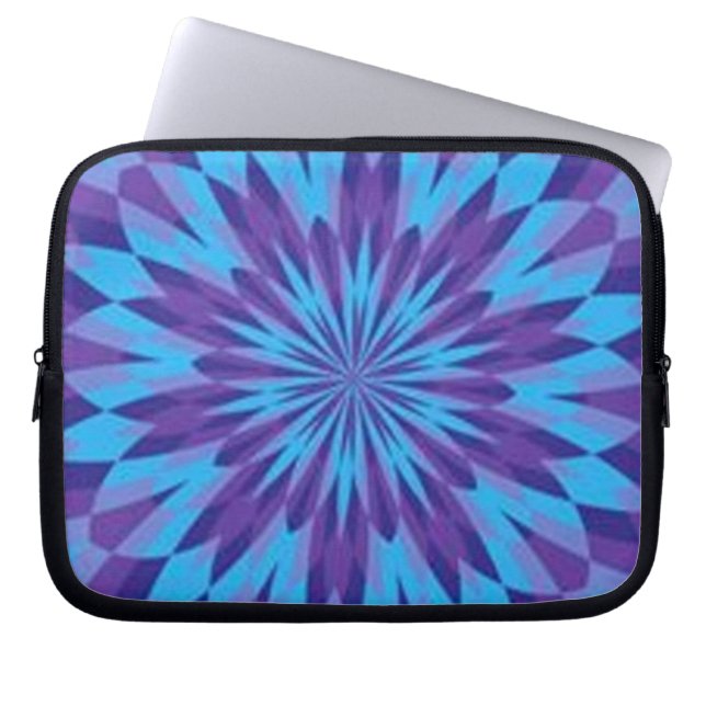 Retro Blauw Laptop van de Plons Sleeve (Voorkant)