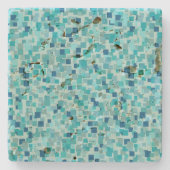 Retro blauw mozaïek Onderzetter (Voorkant)