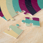 Retro blauw-paarse schijven, abstract patroon. legpuzzel (Zijkant)