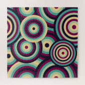 Retro blauw-paarse schijven, abstract patroon. legpuzzel (Horizontaal)