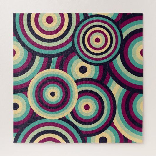 Retro blauw-paarse schijven, abstract patroon. legpuzzel (Verticaal)