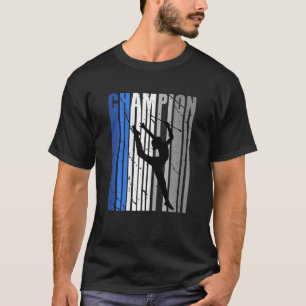 Retro Blauw Ritmische Gymnastiek Kampioen Verjaard T-shirt