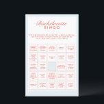 Retro Blauw & Rood Bachelorette Bingogame<br><div class="desc">Deze kaart combineert moeiteloos retro-esthetiek en modern design, met een geïnspireerde allure in boeiende gele tinten. Ontworpen om te coördineren met voor het "Retro Modern Blue & Red Beach Bliss Bachelorette" Collectie. Klik op Details om details te wijzigen. Om de tekst te verplaatsen of de grootte, het lettertype of de...</div>