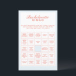 Retro Blauw & Rood Bachelorette Bingogame<br><div class="desc">Deze kaart combineert moeiteloos retro-esthetiek en modern design, met een geïnspireerde allure in boeiende gele tinten. Ontworpen om te coördineren met voor het "Retro Modern Blue & Red Beach Bliss Bachelorette" Collectie. Klik op Details om details te wijzigen. Om de tekst te verplaatsen of de grootte, het lettertype of de...</div>