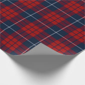 Retro Blauw Rood Kerstmis Nieuwjaar Tartan Plaid Cadeaupapier (Hoek)