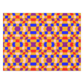 Retro blauw rood paarse geruit katoenen dineren tafelkleed (Voorkant (Horizontaal))