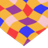 Retro blauw rood paarse geruit katoenen dineren tafelkleed (Gekanteld)