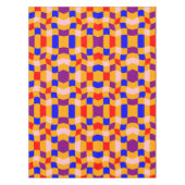 Retro blauw rood paarse geruit katoenen dineren tafelkleed (Voorkant)