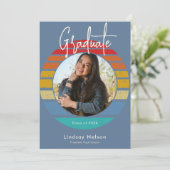 Retro Blauw Rood Sinaasappel Zonsondergang Foto Af Kaart (Staand voorkant)