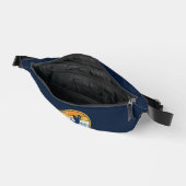 Retro Blauw Silhouet Golfer Monogram Heuptasje (Open)