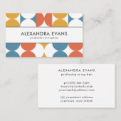 Retro blauw sinaasappel geel MIDDEN EEUW MOD Visitekaartje (Voorkant / Achterkant)