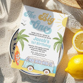 Retro Blauw Sinaasappel Surfer De Grote Een 1e Ver Kaart