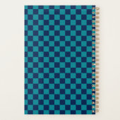 Retro Blauw Teal Schachbrett 2026 Planner (Achterkant)