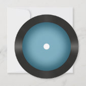 Retro  Blauw Vignet Vinyl Record Bruiloft Kaart (Achterkant)