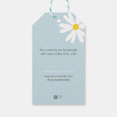 Retro Blauw & Wit Daisy Business Logo Prijs Hang Cadeaulabel (Achterkant)