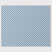 Retro blauw & wit gestreept inpakpapier (Vlak)