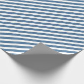 Retro blauw & wit gestreept inpakpapier (Hoek)