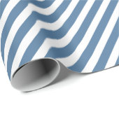 Retro blauw & wit gestreept inpakpapier (Rol Hoek)