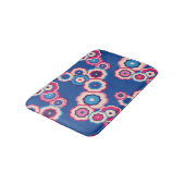 Retro Blauwe Bloemen Badmat (Gekanteld)