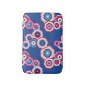 Retro Blauwe Bloemen Badmat (Voorkant Verticaal)