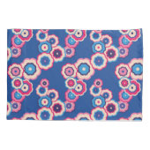 Retro Blauwe Bloemen Kussensloop (Achterkant)