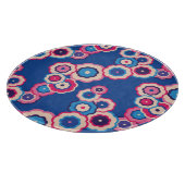 Retro Blauwe Bloemen Snijplank (Hoek)