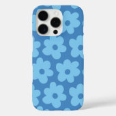 Retro Blauwe Bloemen Whimsical Preppy Hippie Chic Case-Mate iPhone Case (Achterkant)