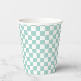 Retro blauwe check Skateboard twee rad 2de Verjaar Papieren Bekers