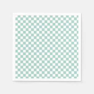 Retro blauwe check Skateboard twee rad 2de Verjaar Servet