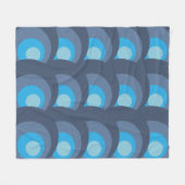 Retro Blauwe Cirkels Fleece Deken (Voorkant (Horizontaal))