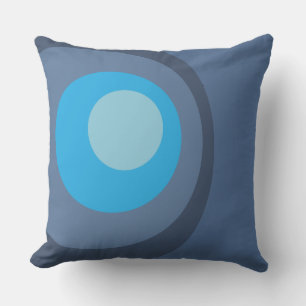 Retro Blauwe Cirkels Kussen
