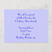 Retro blauwe cirkels & ovalen Royal Save the Date Aankondigingskaart (Achterkant)