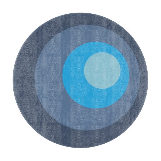 Retro Blauwe Cirkels Snijplank (Voorkant)