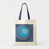 Retro Blauwe Cirkels Tote Bag (Voorkant)