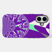 Retro Blauwe Cyaan Kaleidoscoop Art Print Case-Mate iPhone Case (Achterkant (horizontaal))