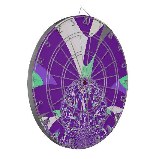 Retro Blauwe Cyaan Kaleidoscoop Art Print Dartbord (Voorkant Links)