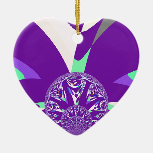 Retro Blauwe Cyaan Kaleidoscoop Art Print Keramisch Ornament (Voorkant)