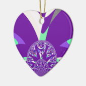 Retro Blauwe Cyaan Kaleidoscoop Art Print Keramisch Ornament (Links)