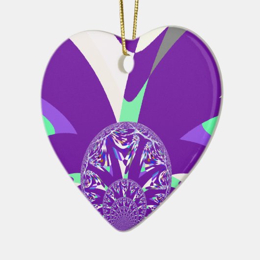 Retro Blauwe Cyaan Kaleidoscoop Art Print Keramisch Ornament (Links)