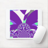 Retro Blauwe Cyaan Kaleidoscoop Art Print Muismat (Met muis)